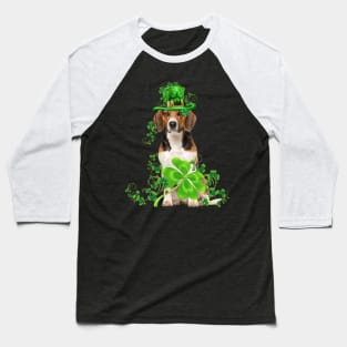 Lucky Beagle Shamrock St Patrick's Day Baseball T-Shirt